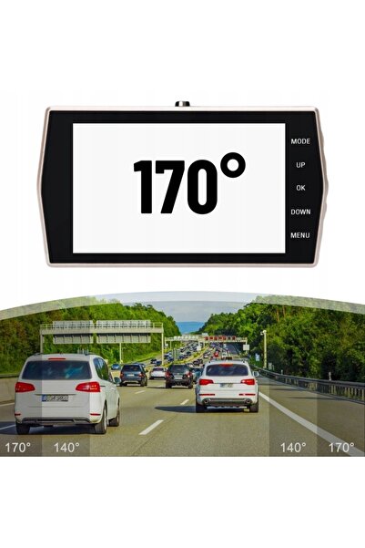 NO BRAND Cameră video auto, înregistrator de condus, monitor Full HD, față-spate