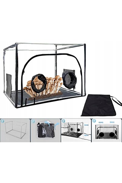 NO BRAND Kit portabil pentru cultivarea ciupercilor cu 2 porturi pentru curel...