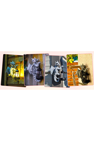 NO BRAND Figurină dragon cu lumini solare pentru decor exterior de grădină