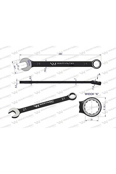 NO BRAND Cheie combinată 21mm oțel CRV Warynsk