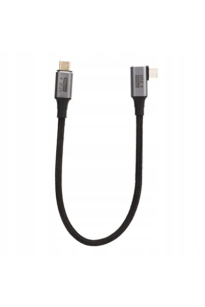 NO BRAND Cablu USB 4.0 Type-C în unghi de 90 de grade, 40Gb/s, Imagine + Sune...