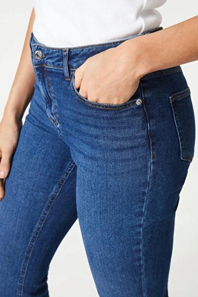 NO BRAND Pantaloni evazați din denim gri cu buzunare Dorothy Perkins 44