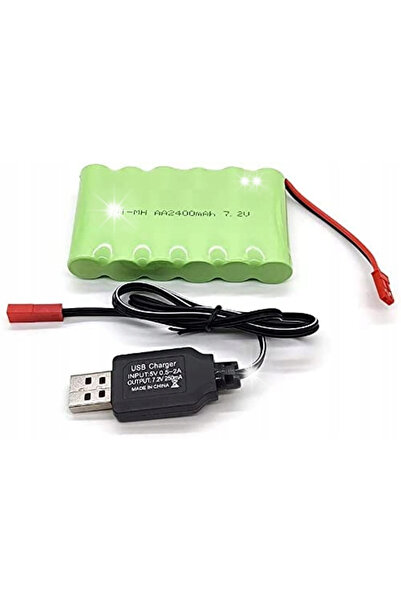 NO BRAND Baterie Ni-MH 7.2V 2400mAh, încărcătoare RC USB JST