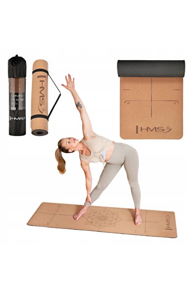 HMS Saltea de plută pentru fitness, yoga, pilates, exerciții, cu husă, 182x61 cm