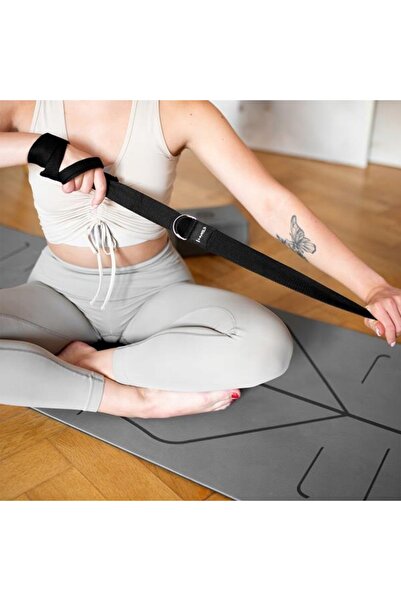 NO BRAND HMS MATA TPE YM10 + KOSTKA KJ02 + PASEK SJ02 set de yoga gri