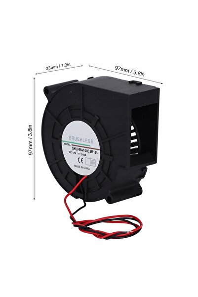 NO BRAND Turbina suflantă cu rulment dublu cu bile, ventilator 2.4A 12V