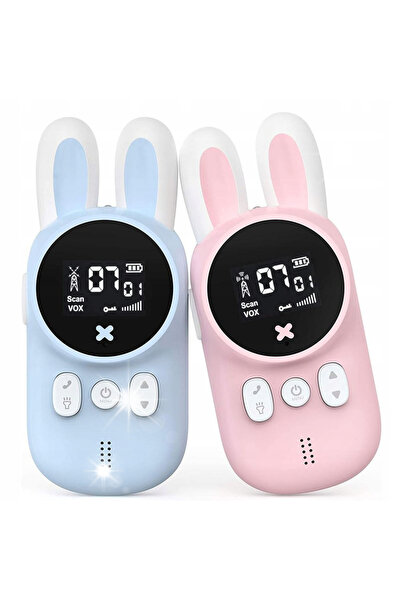 NO BRAND Walkie-talkie cu unde scurte pentru copii, design iepuraș, 3 km, 8 c...