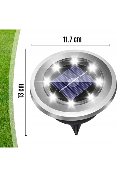NO BRAND LAMPĂ SOLARĂ DE GRĂDINĂ LED x12 bucăți LUMINI EXTERIOARE DISC CU SEN...