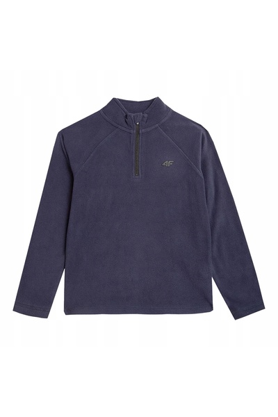 NO BRAND Hanorac din fleece cu fermoar pentru băieți 4F M019 Aw23 158/164 Ble...