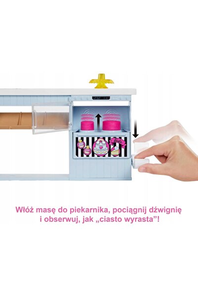 NO BRAND Set Păpușă Cukiernia Păr Roz Accesorii pentru Cuptor Copii 3+