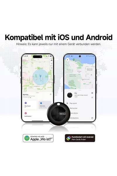 NO BRAND Tracker inteligent Bluetooth pentru bagaje și chei, compatibil Andro...