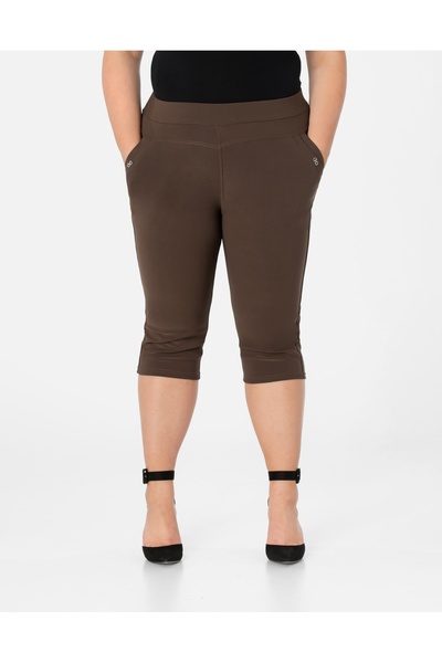 NO BRAND Pantaloni scurți eleganți, largi, de pescuit, tip capri, pentru feme...
