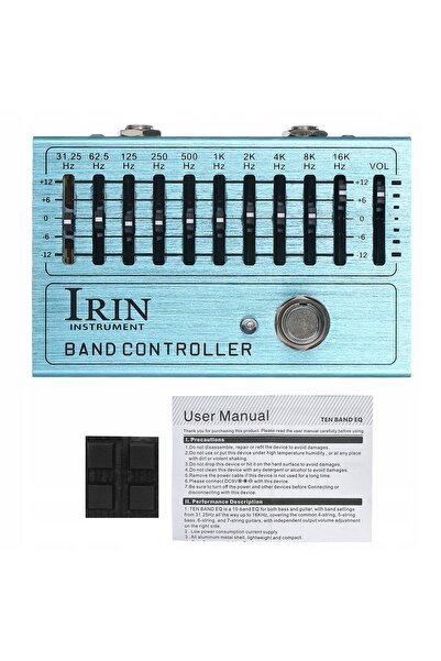 NO BRAND Pedală de efect pentru chitară cu egalizator pe 10 benzi, mini corec...