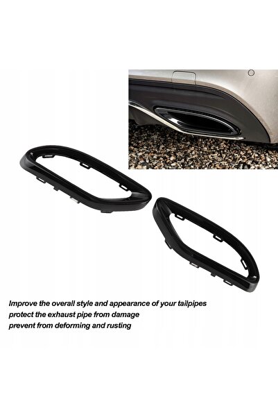NO BRAND 2X Ornament eșapament negru Benz a B C E Glc Cls