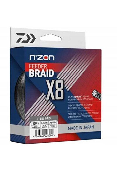 daiwa PLECIONKA N'ZON X8 0.12mm 150m Oțel Gri