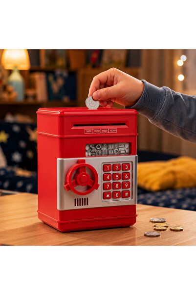 Kuzey Tacı Elektronik Şifreli ve Kartlı Çocuk Kumbarası Para Çeken Kasa Tasar...