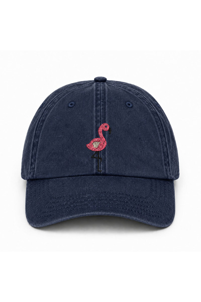 WeavedCo Flamingo Embroidered Unisex Cotton Vintage Washed Adjustable Cap Hat...