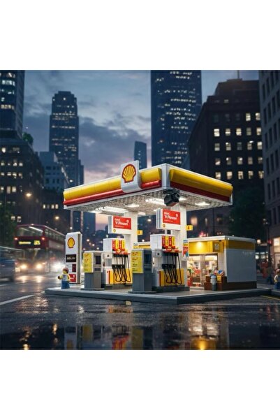 cada SHELL BENZİNLİK 1309 PARÇA BLOCK OYUNCAK