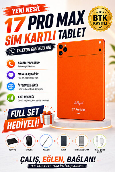asfteknoloji 17 ProMax Sim Kartlı BTK Kayıtlı Full Set Hediyeli Klavye+Mous+K...