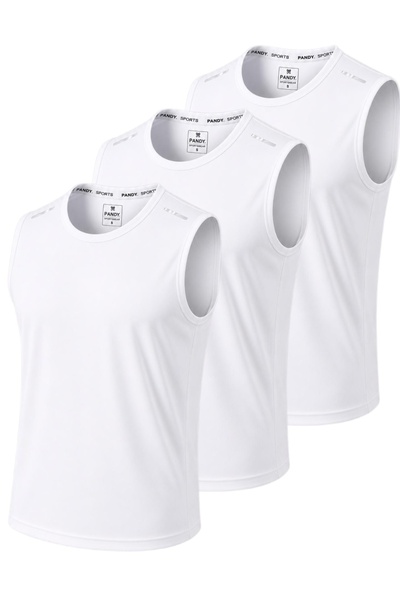 pandy 3-pack Quick Dry Breathable Athletic Technical Athlete Zero Sleeve T-shirt