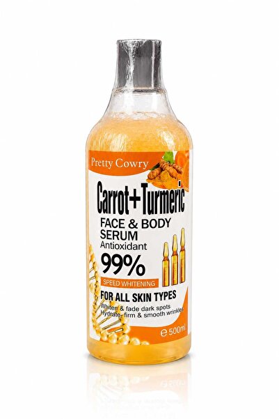 Pretty سيروم الجزر والكركم للوجه والجسم – Carrot & Turmeric Face & Body Serum