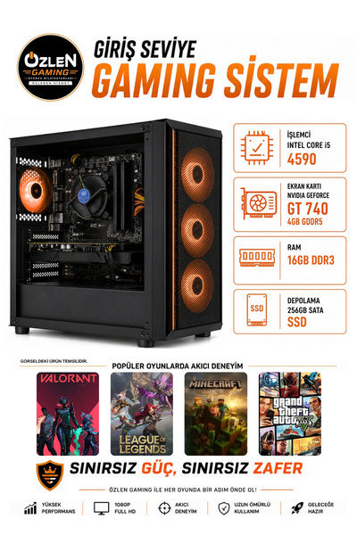 ÖZLEN XS5 İ5 4590 GT 740 4GB 16GB RAM 256GB SATA SSD Oyuncu Bilgisayarı
