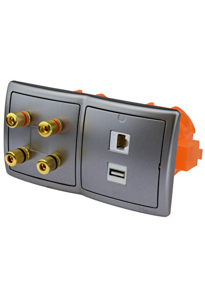 Kontakt-Simon Priză de perete încastrată cu terminal, 1 USB, 1 RJ-45, 4G