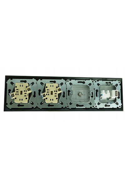 NO BRAND Priză de perete F USB RJ 230V cu alimentare terminală