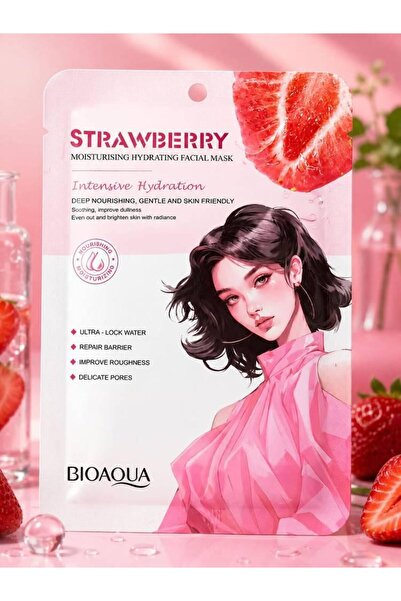 Bioaqua بيواكوا قناع مرطب للوجه مستخلص فاكهة الفراولة 25 جم