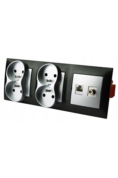 simonk Priză de perete 230V RJ-45 cu terminal încastrat