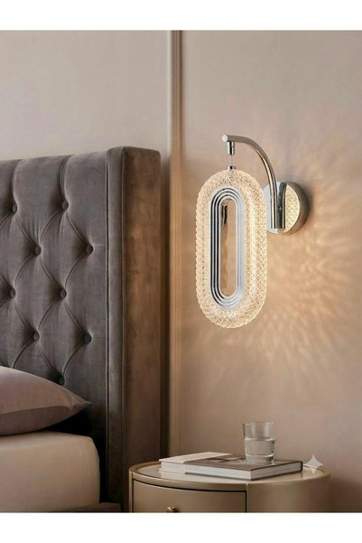 Alvina Aydınlatma Nera Shaped Led 3-Color Chrome Wall Light