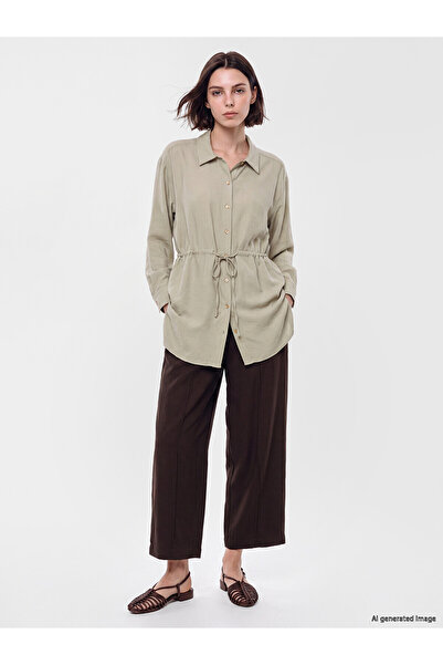 LC Waikiki Nevavm Women's Wide Leg Pants with Elastic Waist and Difference in...