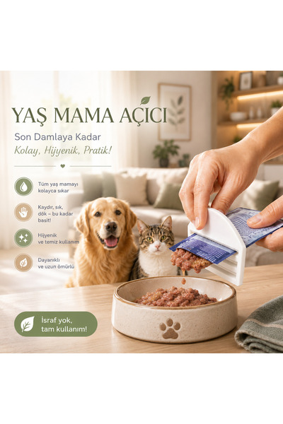Basart Yaş Mama Açacağı ve Sıkacağı | Kedi & Köpek Mama Paketi Sıkma Aparatı ...