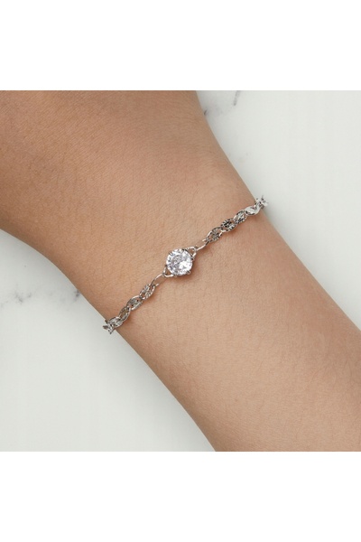 NO BRAND Brățară din argint cu diamante și zirconii, argint 925, Trusky