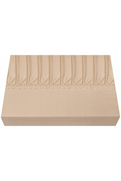 NO BRAND Cearșaf de pat din jerseu cu elastic, gros, 200x220, culoare bej