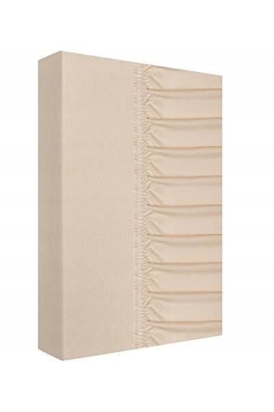 NO BRAND Cearșaf de pat din jerseu cu elastic gros 140x200 bej