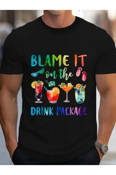 799 100% Cotton Blame It On The Drink Package Funny Cruise Cruising Trip T-Sh...