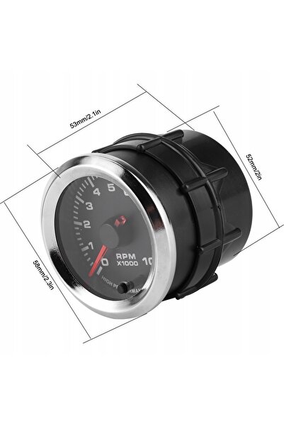 NO BRAND Turometru de 52mm, indicator RPM, 7 culori