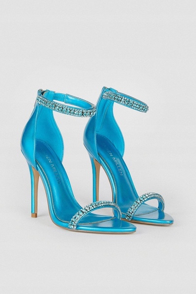 NO BRAND Sandale decorate cu glamour în nuanță albastru metalic Karen Millen 38