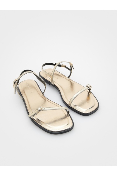 NO BRAND SANDALE SIMPLE CLASICE AURII METALICE CU BRETELE ȘI ÎNCHIDERE 41