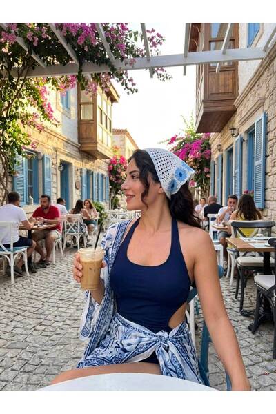 dedo Γυναικεία καλοκαιρινή μπαντάνα με λουλουδάτο μοτίβο και δέσιμο, μποέμ μπ...