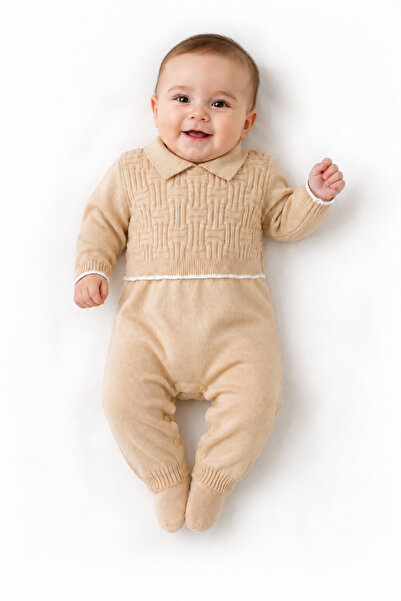 BEYBEK Unisex Knitwear Baby Jumpsuit with Booties 5603