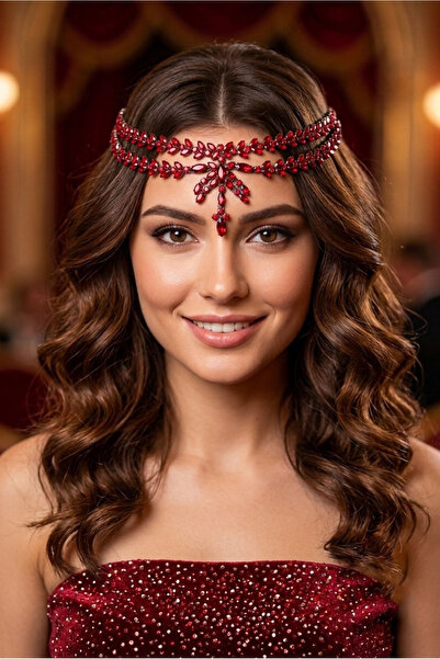 Happyline After Party Forehead Hair Accessory, Birthday Henna Crown, Bridal A...