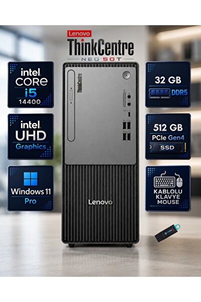LENOVO ThinkCentre Neo 50t Gen 5 Intel Core i5-14400 32 GB DDR5 512 GB SSD Wi...
