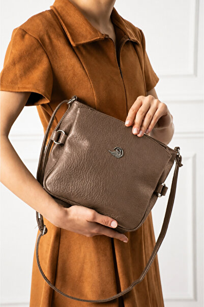 MILANOFOX Women's Mink Soft Leather Daily Crossbody Bag - 3-Compartment Zippe...