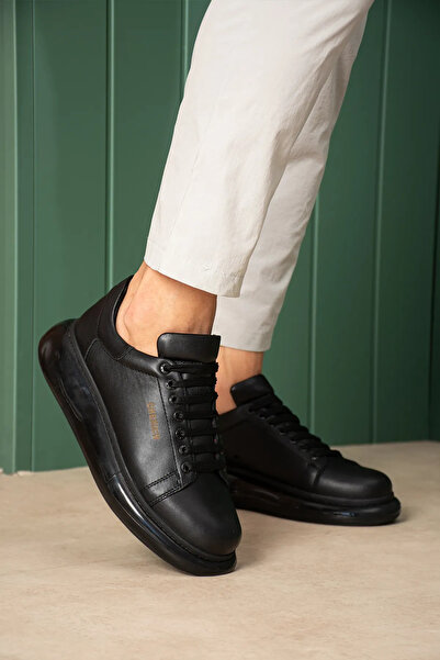 pabucmarketi Lace-Up Men's Sports Shoes Black (Black Sole)
