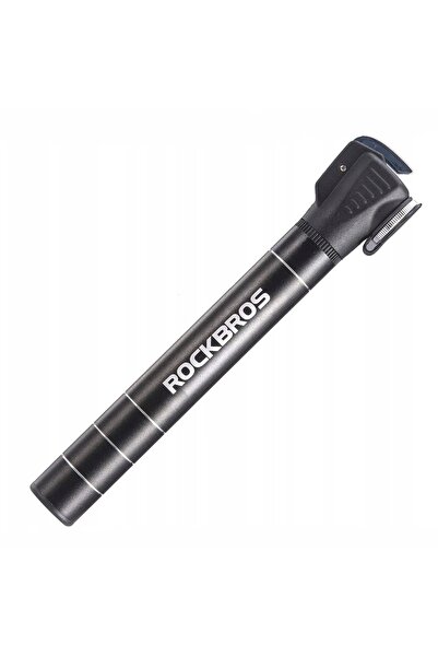 ROCKBROS Pompă de mână JG-1040B pentru minibicicletă, 100 PSI, Negru, Aluminiu