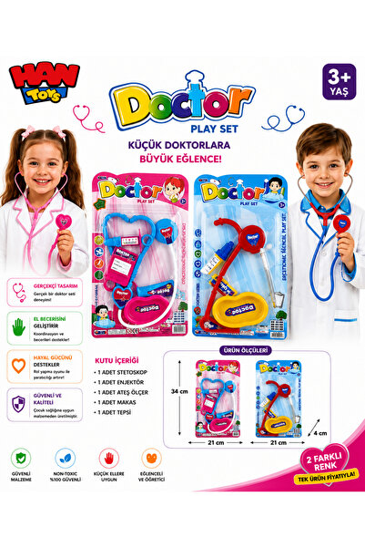 Han toys Doktor Oyun Seti – Stetoskoplu Doktor Çantası Oyuncak Seti