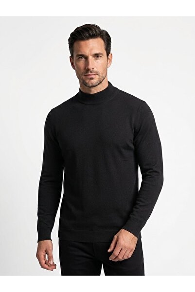 ONNO Men's Polo Collar Tricot Sweater with Elastic Waist, Steel Knitting, Cla...