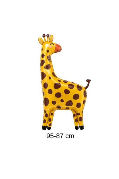 Patladı Gitti Giraffe Foil Balloon 95 × 87 cm – Safari and Jungle Themed Part...